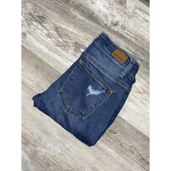 Just Blue Skinny Fit Distressed Raw Hem Style JB82246DK Size 7/28 - Picture 1 of 14